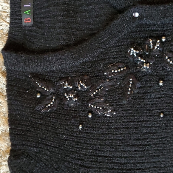 Vintage Bali mohair beaded knitted balloon sleeves cardigan size large - Picture 9 of 16